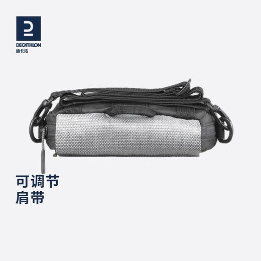 Decathlon City Light Outdoor Waist Bag Mobile Crossbody Bag Card Bag Close-fitting Light Hiking Bag Obsidian Black 16cm Height*18cm Width*4cm Thick

