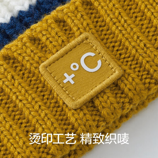 Jiao Nei 502++ Children's Hats Boys and Girls Knitted Hats Wool Warm Heating Head Protection Contrast Color Striped Wool Hat Autumn and Winter Good Luck Red and White Strips One Size One Size