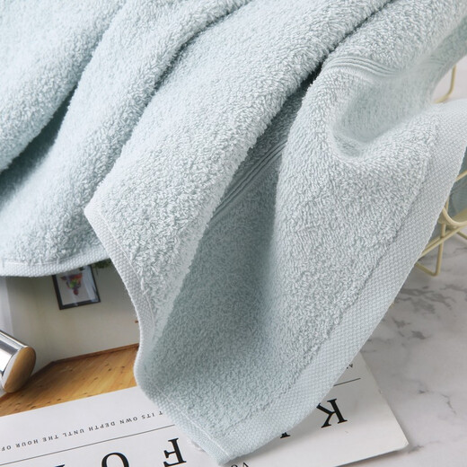 KING SHORE pure cotton towel 2 pack thickened adult face wash couple men and women soft absorbent face wash towel plain simple purple * 1 blue * 1