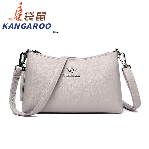 袋鼠（KANGAROO）包包女2024时尚百搭单肩斜挎包中年妈妈小挎包手机 黑色