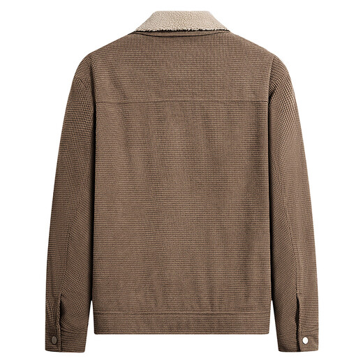 Dances with Wolves velvet jacket men's autumn and winter lapel plaid lamb wool thick jacket men 701 khaki 180