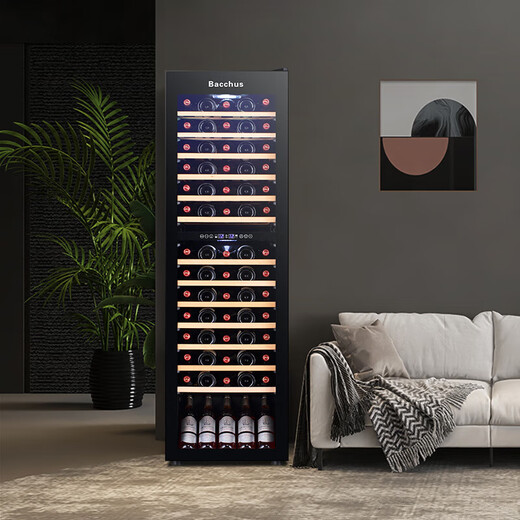 Bacchus Ice Bar 75 bottles Constant temperature built-in red wine cabinet living room refrigerator household wine cellar level wine cabinet sake beer wine refrigerator office restaurant tea cabinet YC-208 air-cooled dual temperature full flat shelf 70 bottles