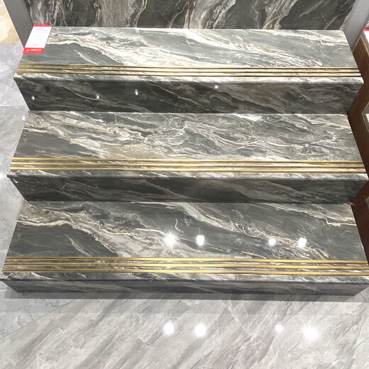 LISM arc edge glazed integrated gold-plated original groove gold wire glazed stair step tiles marble tiles 12808