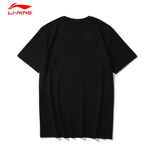 
Li Ning couple short-sleeved T-shirt summer fashion breathable casual sports trend round neck cultural shirt black 693-1 M