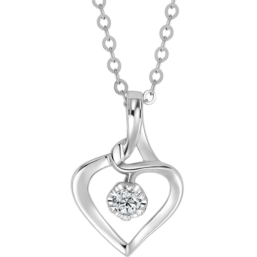 Saturday Fortune 18K gold diamond pendant for women heart-shaped KGDB041265 without chain, about 5 minutes, birthday gift, New Year gift
