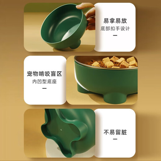 Huayuan Pet Tools (hoopet) Cat Bowl and Dog Bowl 304 Stainless Steel Rice Bowl Water Bowl Dog Food Bowl Cat Large Diameter Neck Protector Special Anti-Tip Cat