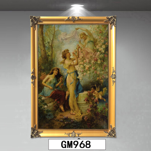 林格印象世界名画希腊神话天使油画欧式古典人物美女挂画客厅玄关装饰画 GM967 单幅-含框尺寸50*60厘米单幅价