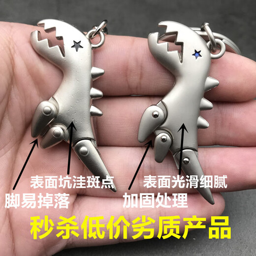 迪加伦 小恐龙汽车钥匙扣情侣挂件男士车用钥匙链女生可爱卡通钥匙挂饰高档创意送礼物品生日礼物 碳灰礼盒装