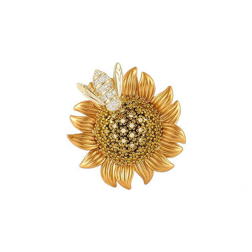 Camaron sunflower brooch, high-end women's model, exquisite 2025 new suit accessories, high-end corsage, anti-exposure pin, sunflower brooch