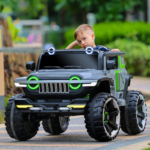 Fanku (FKU) tank 300 children's electric vehicle double off-road vehicle boy and girl baby remote control sitting on the baby stroller birthday children's gifts - light luxury white 10A battery + hard seat - hard wheel