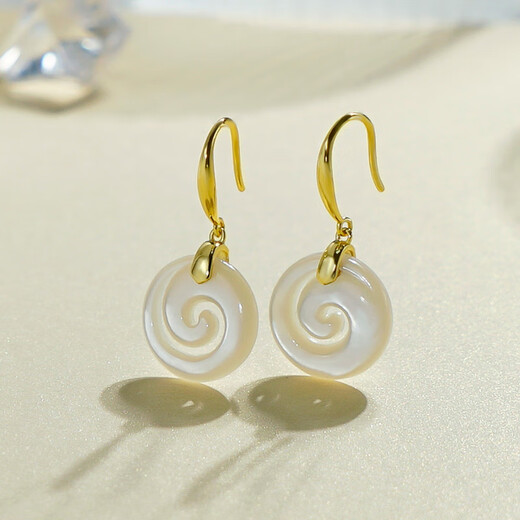 Nectar Shell White Butterfly Sea Wave Swirl Earrings