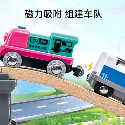 Hape Locomotive Toys Детский трасса поезда 1-3-6 лет мальчики и девочки детские подарки торговые подарки E8490 Розовый красочный электрический поезд