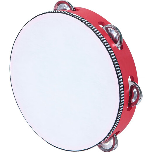 
XinBao Xinjiang dance performance percussion instrument Orf Children's Tambourine Kindergarten teacher rattles with hand drums Six-inch white frame 15CM