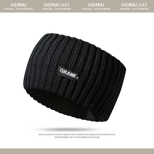 Sportstirnband Männer Haaransatz Cover Stirngürtel Herbst und Winter Weitkante warmes Strickhaarband für Frauen (schwarz + grau) kaufen Sie eine kostenlose Wäsche Kleidung
