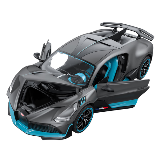 Squirrel Crossing the River 1 24 Bugatti Divo Alloy Sports Car Static Model Door Opening Steering Linked Sliding Authorized Car Model Gray