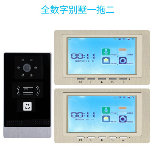 禾太电器 禾太Hetai 7英寸数字IP网络智能可视对讲门铃红外夜视IC刷卡RJ45网线局域 7英寸数字IP一拖一