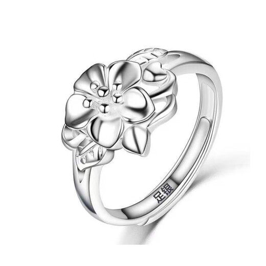 Yinen sterling silver ring women's peony flower silver ring genuine live peacock tail ring 99 pure silver silver ring heart to heart fashion style