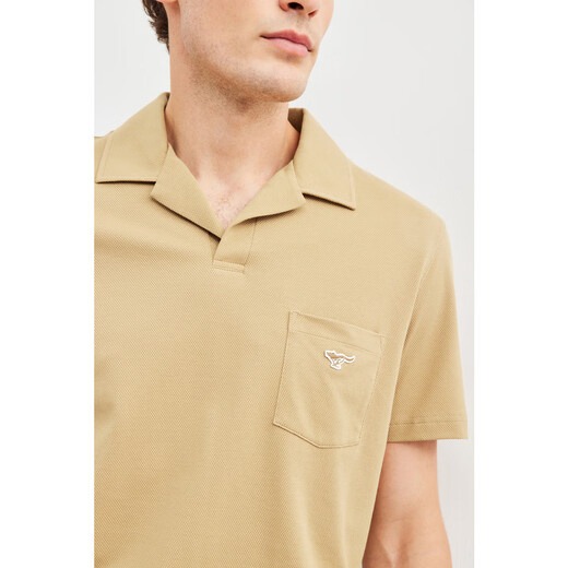 Seven Wolf [ice algae mud + ice machine cool] short-sleeved T-shirt for men's summer new Polo T-shirt men's clothes top 702 (dark apricot color) XL 175/92A