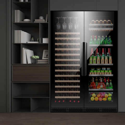 PULADI frequency conversion first-class energy efficiency large-capacity ice bar living room home refrigerator office refrigerator tea cabinet embedded constant temperature wine cabinet fresh commercial display cabinet villa refrigerator first-class energy efficiency frequency conversion 1.79 meters high 318 liters dual temperature