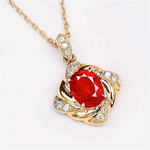 Haikai 18 gold k necklace women's diamond necklace high-end luxury red gemstone Valentine's Day birthday gift 50 points ruby necklace (including gemstones)