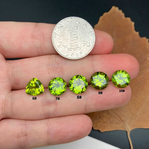 Bhiodha quality peridot natural round necklace earrings ring surface supports inlay 14#