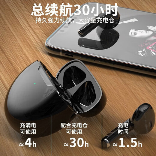 掌之友适用小米蓝牙耳机真无线半入耳降噪通话低延迟pro6游戏运动兼容红米OPPO苹果手机 【Pro6蓝牙耳机-粉色+数据线】 【高清音质 智能降噪 超长续航】