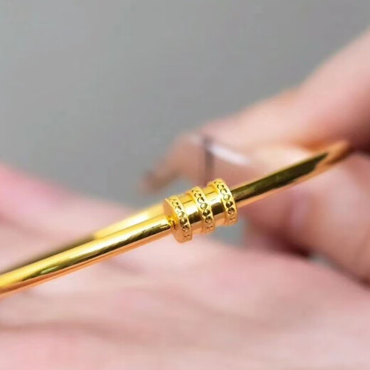 Ji Ge 24k small waist bracelet gold live mouth 999 pure gold female ring imitation gold bracelet glossy sand gold bracelet small waist bracelet 56 gift box