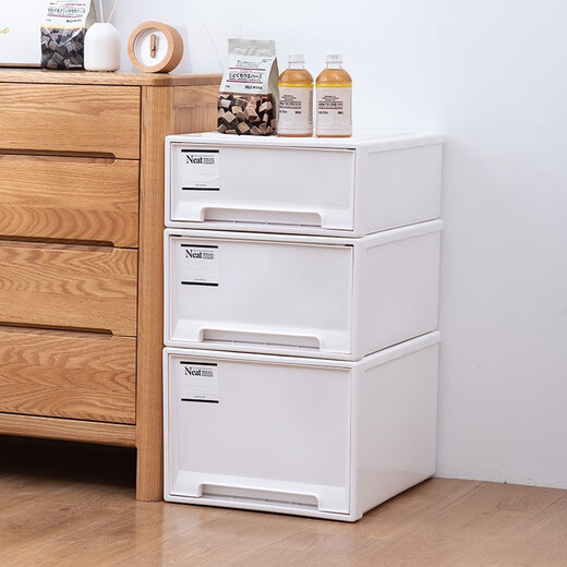 Straw Bear Storage Box Drawer Storage Box Plastic Transparent Clothes Household Storage Box Wardrobe Storage Cabinet 2413: Depth 53 Width 30 Height 30 [Transparent] 1 Pack