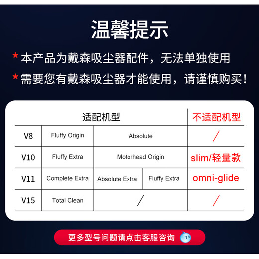 Langshi equipped with Dyson vacuum cleaner electric mop head wet mop household Dyson floor scrubber suction and mop all-in-one slim floor brush v6v7v8v10v11 suction head accessories V7-V11 T18 floor scrubber head (not the complete machine)