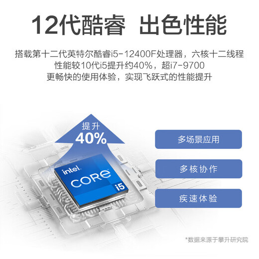 ASUS i5 12400F/13400F enterprise front desk home customer service office cashier independent display host DIY assembly machine desktop design computer host configuration one i5 12400/8G+256G/independent display
