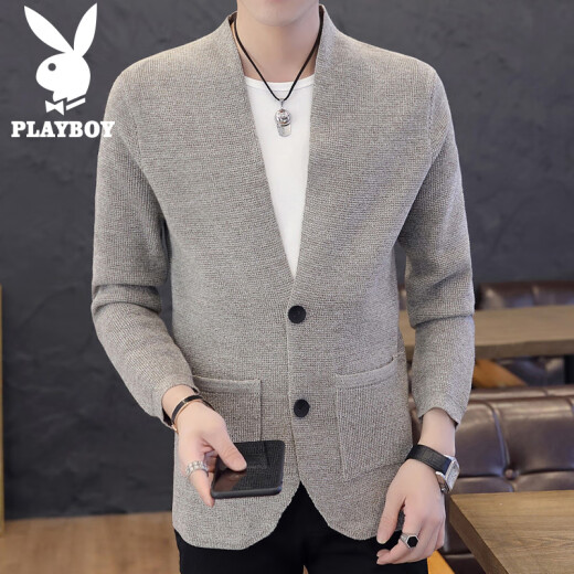 Playboy sweater men's jacket 2022 winter new sweater men's youth casual trend fashion comfortable versatile men's clothing