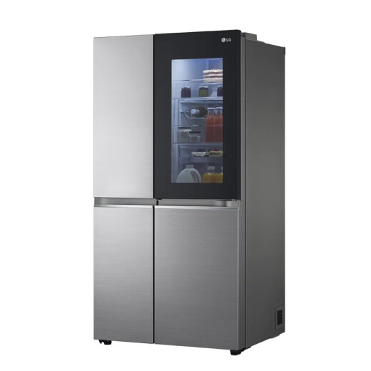 Refrigerador LG6555 Doble abre de frecuencia variable refrigerada por aire sin aire libre, ventana de perspectiva, esterilización inteligente en el hogar y sistema de doble viento que ahorra energía, frecuente lineal de frecuencia de gran capacidad de gran capacidad S653MPY33D [Perspectiva panorámica] 655L Silver Silver