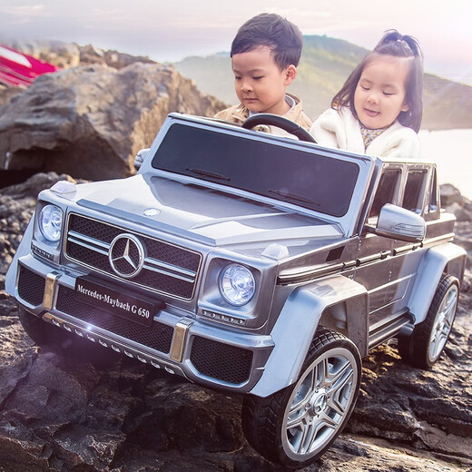 
Xingchenhao Mercedes-Benz children's electric vehicle four-wheel drive four-wheel remote control children's toy car can be used as off-road vehicle painted black four-wheel drive + super-power battery + leather seat soft wheel