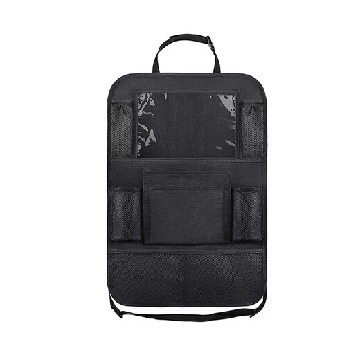 Great Luck Car seat back storage bag chair back multi-function storage rack car rear seat storage bag waterproof storage net bag car interior supplies Oxford cloth-black larger model