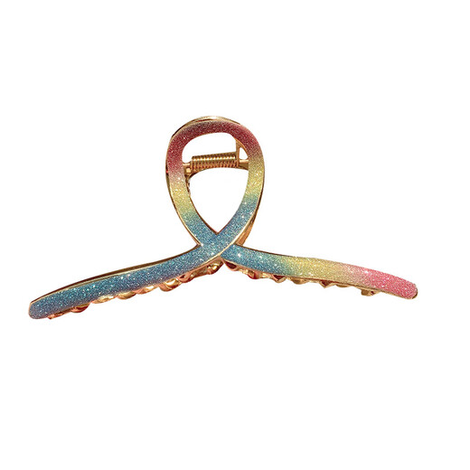 BARY REEF's new Internet celebrity shark clip frosted texture metal gripper hairpin hairpin back of the head textured hairpin for female adults black shiny gripper clip (11cm)