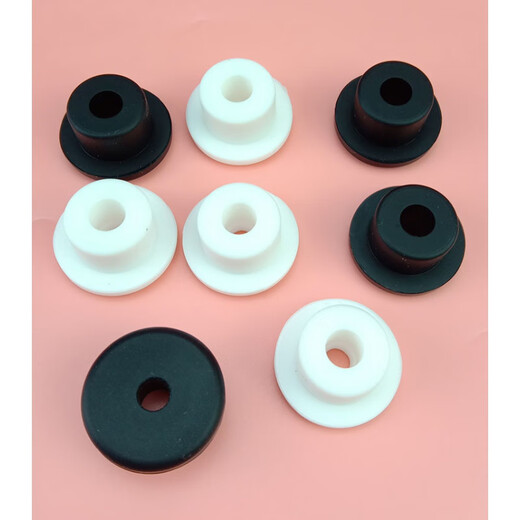 Huidingxin medio sobre bobina 24-58 mm tapón de silicona con orificio pasante caucho de silicona manguito de cable recto tapón de bobina manguito protector XY-7027 A = 25 (agujero pasante 15) blanco