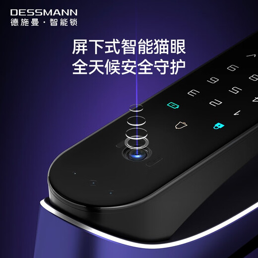 DESSMANN 3D face recognition cat eye smart lock fingerprint lock password lock anti-theft door lock electronic lock access lock video intercom Q8FPro modern gray