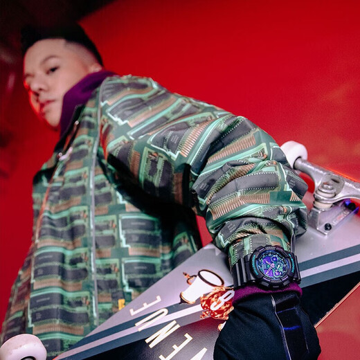 CASIO G-SHOCK Heart of the Ocean Trendy Colorful Sports Dual Display Men's Watch Neon Warrior GA-100BL-1ADR