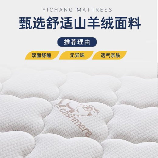 斯帝米澜床垫席梦思弹簧床垫乳胶椰棕垫20cm厚双人租房经济型软硬两用 20cm悦享+针织面料（软硬适中） 1350*1900