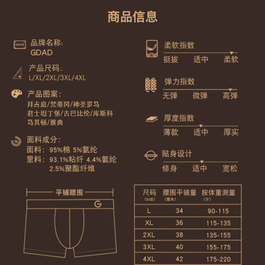 CARSEMKEITN男士内裤纯棉抗菌平角裤中腰运动大码透气四角裤男新疆棉高档礼盒 G1105 (浅咖+深咖+宝蓝+黑色) 4条 XL (115-135斤)
