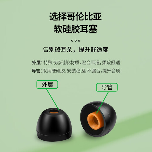 Masentek 耳机耳帽塞套头哥伦比亚 适用于索SO XBA森海塞尔魔声系列蓝牙尼NY 防滑掉替换硅胶配件 黑小2对