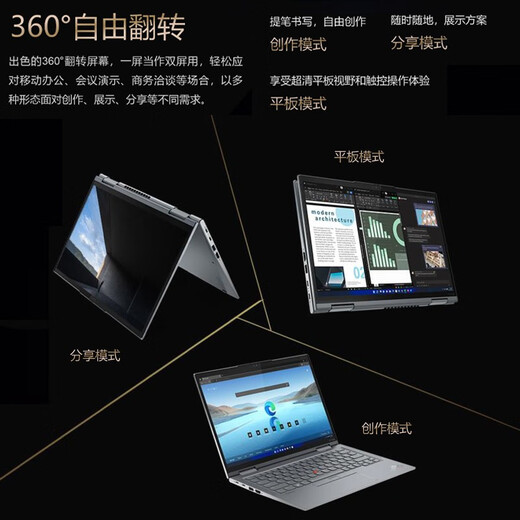 Lenovo ThinkPad X1 Yoga 2023 Neues Modell 2-in-1 Flip Touch 360 faltbare tragbare Business Office Laptop Standard i7-1355u 丨 32 GB Memor