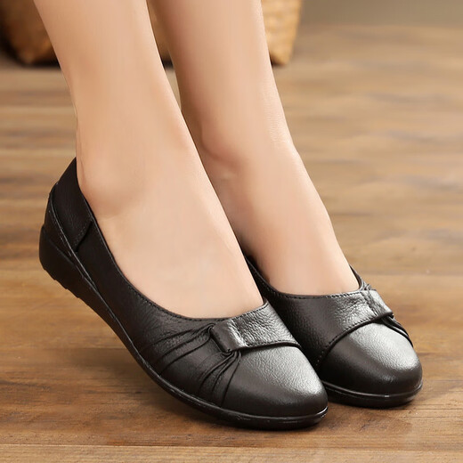 
Hanzer HANCRERS rain boots for women fashion flat sole non-slip waterproof plastic single shoes soft sole black outside casual shallow mouth kitchen work shoes 1699 black 38