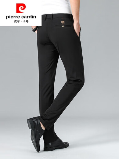 Pierre Cardin (Pierre Cardin) Pierre Cardin Pantalones casuales para hombres Pantalones de trajes antihorreos sin hierro recto de primavera y otoño Pantalones de mediana edad Papá el estiramiento Men 686 gris grueso 29 (2 pies 2)