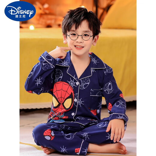 Disney (DISNEY) children's pajamas boys spring and autumn long sleeves pure cotton thin Spider-Man little boy medium and big baby home clothing set 1048-Aotuman 10 size height 110-120cm 5-6 years old