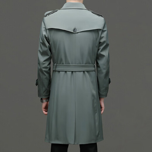 NOSSKISS international high-end men's brand windbreaker men's autumn and winter lapel workwear business casual long over-the-knee drop coat navy blue 3XL 190