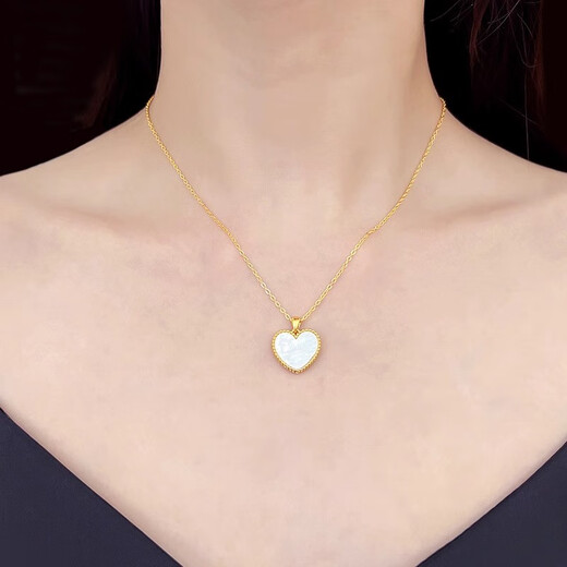 18K gold love pendant au750 rose gold colored gold gold necklace heart-shaped chain set birthday gift for girlfriend 18K gold rose gold (single pendant) 10mm red agate