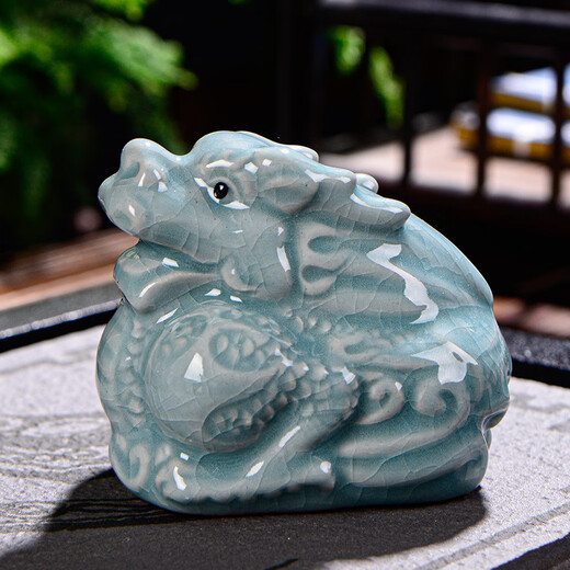Jingchen Ceramics Ru Kiln boutique tea pet opening piece 12 zodiac tea ceremony ornaments tea play opening piece gift tea pet Dragon