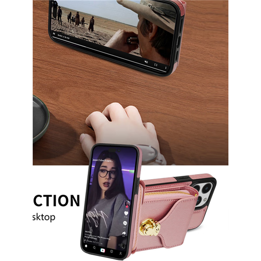 Xixili suitable for iPhone16 card bag mobile phone case 13 with card slot coin wallet 11pro Apple/7/8plus protective case Red - with crossbody strap iPhoneXR