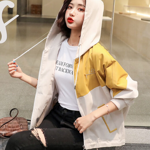 Qinmo HARAJUKU Veste à capuche décontractée lâche pour femmes au printemps, automne et hiver à la mode Internet célébrité Veste de travail étudiant manteau Fried Street Hong Kong Flavour 9902 Gray M Recommandé 95-110jin [Jin est égal à 0,5 kg]